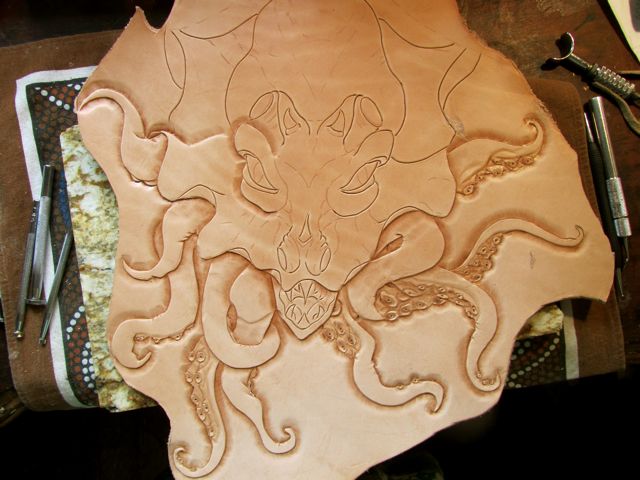 Partially carved/tooled Sea Monster