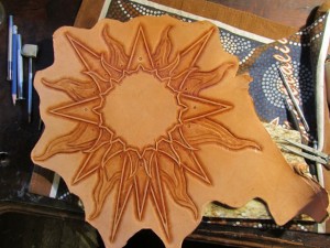 Sun Partially Tooled Leather